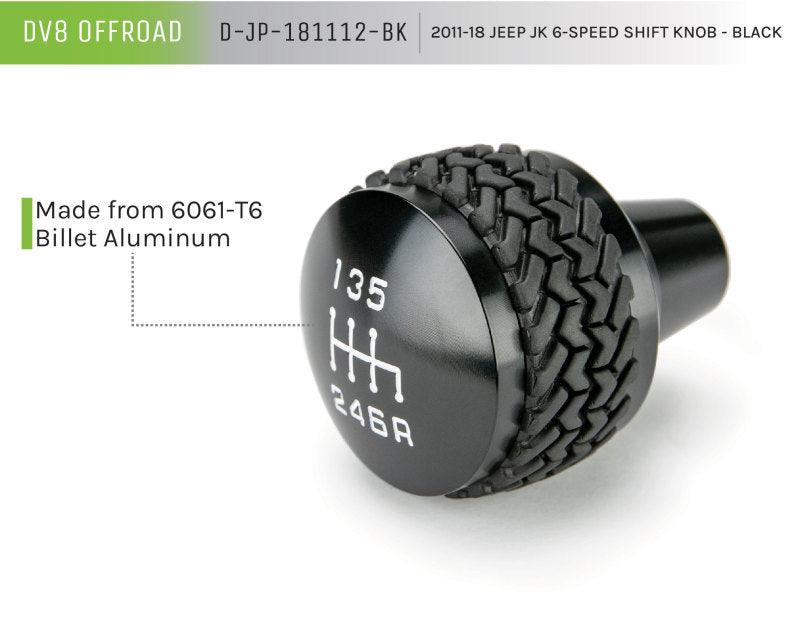 DV8 Offroad 2011-2018 Jeep JK 6-Speed Shift Knob Black - Corvette Realm
