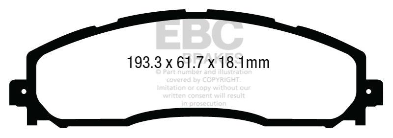 EBC 13+ Ford F250 (inc Super Duty) 6.2 (2WD) Greenstuff Rear Brake Pads - Corvette Realm