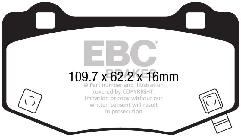 EBC 15-17 Ford Mustang Shelby GT350/GT350R Yellowstuff Rear Brake Pads - Corvette Realm