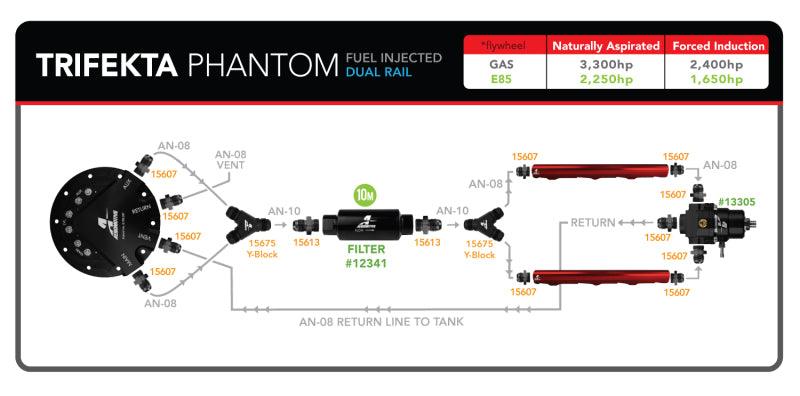 Aeromotive Fuel Pump - Phantom Trifekta Universal In-Tank - 450lph - 6-10in Depth - Corvette Realm