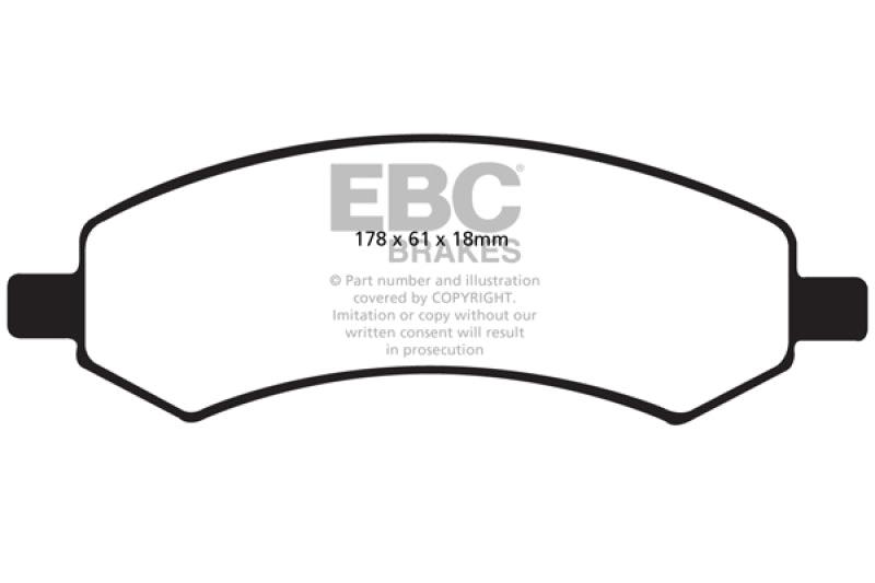 EBC 06-09 Chrysler Aspen 4.7 Extra Duty Front Brake Pads - Corvette Realm
