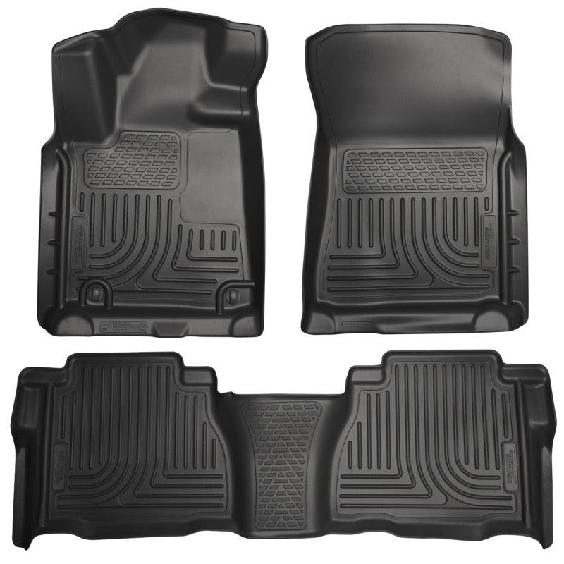 Husky Liners 07-11 Toyota Tundra Double/CrewMax Cab WeatherBeater Combo Black Floor Liners - Corvette Realm