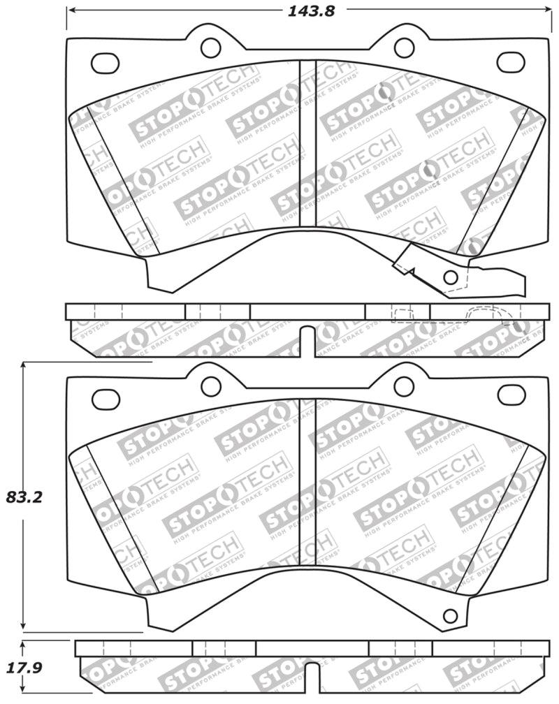 StopTech 13-18 Toyota Land Cruiser Performance Front Brake Pads - Corvette Realm