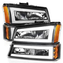 Load image into Gallery viewer, ANZO 2003-2006 Chevrolet Silverado 1500 Crystal Headlights w/ Light Bar Black Housing - Corvette Realm