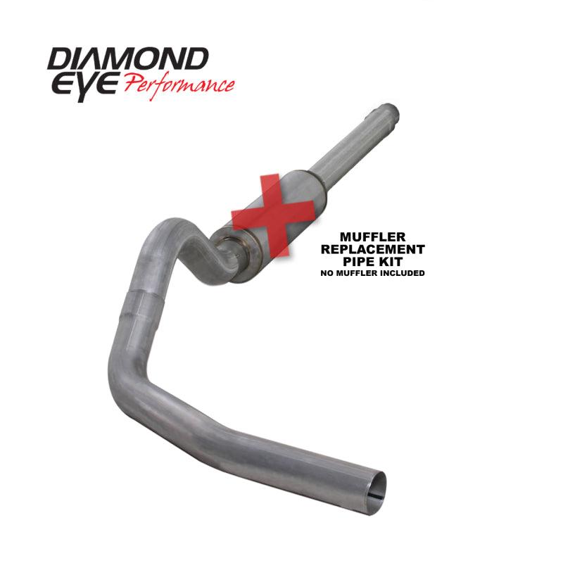 Diamond Eye KIT 4in CB MFLR RPLCMENT PIPE SGL AL: 94-97 FORD 7.3L F250/F350 PWRSTROKE - Corvette Realm