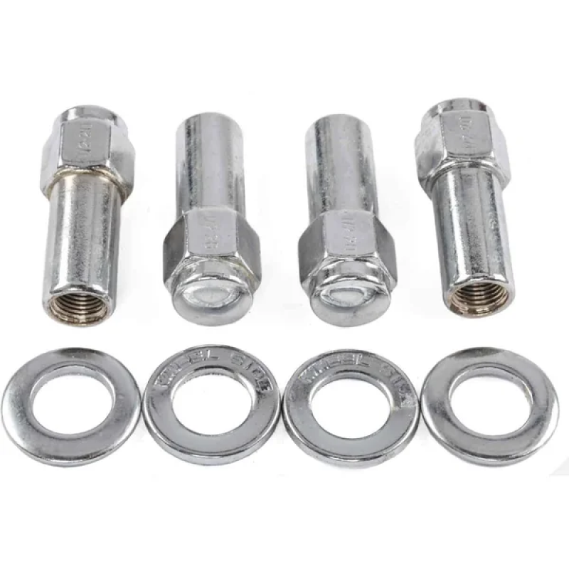Weld Closed End Lug Nuts 12mm x 1.5 Thread Shank Seat - Chrome (4 Pack)