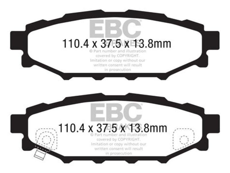 EBC 12+ Subaru BRZ 2.0 (solid rear rotors) Greenstuff Rear Brake Pads - Corvette Realm