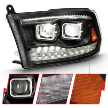 Load image into Gallery viewer, ANZO 2009-2018 Dodge Ram 1500 Led Projector Plank Style Switchback H.L Halo Black Amber (OE Style) - Corvette Realm