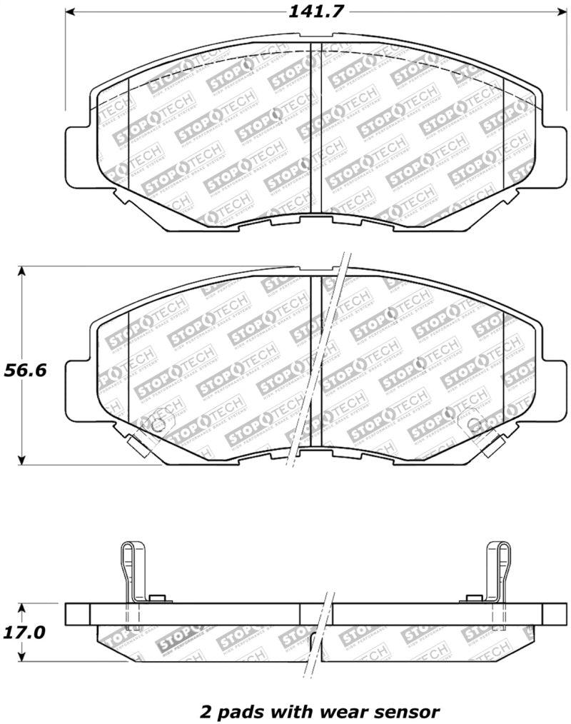 StopTech Street Touring 03-10 Honda Accord / 02-06 CR-V Front Brake Pads - Corvette Realm