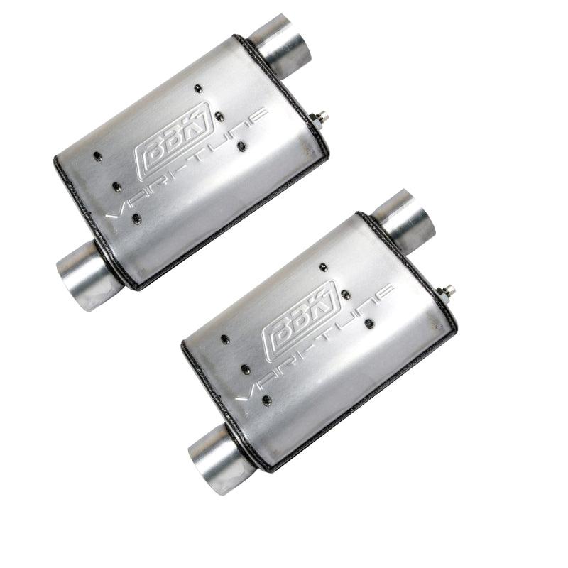 BBK 86-04 Mustang Cat Back Kit Varitune Mufflers Stainless Steel Tips - Corvette Realm