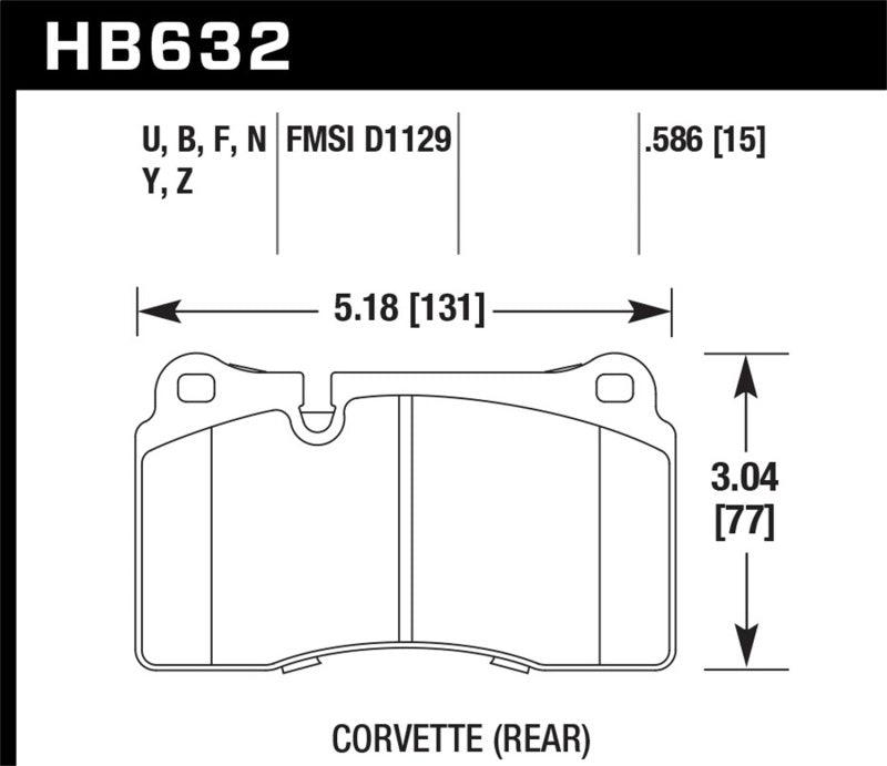 Hawk 2007-2015 Volkswagen Tourareg Base/V6/V6-Sport/TDI HPS 5.0 Performance Rear Brake Pads - Corvette Realm