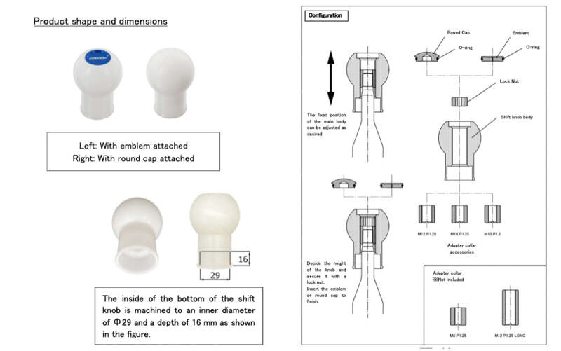 GReddy Duracon Shift Knob B-Type - White