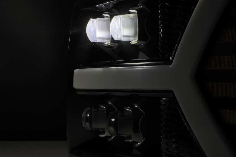 AlphaRex 07-13 Chevy 1500HD(NewBody) NOVA LED Proj Headlight Plank Sty Glos Blk w/Activ Lite/Seq Sig - Corvette Realm