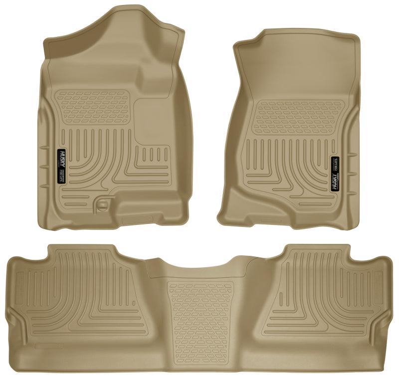 Husky Liners 07-12 Chevy Silverado/GMC Sierra Crew Cab WeatherBeater Combo Tan Floor Liners - Corvette Realm