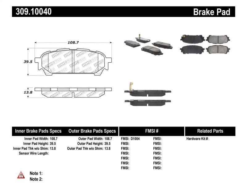 StopTech Performance 03-05 WRX Rear Brake Pads - Corvette Realm