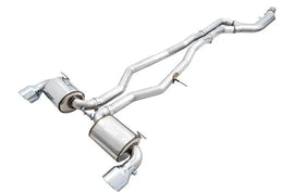 AWE 2020 Toyota Supra A90 Non-Resonated Touring Edition Exhaust - 5in Chrome Silver Tips - Corvette Realm