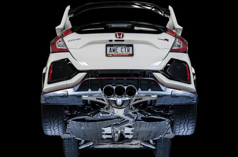 AWE Tuning 2017+ Honda Civic Type R Touring Edition Exhaust w/Front & Mid Pipe - Diamond Blk Tips - Corvette Realm