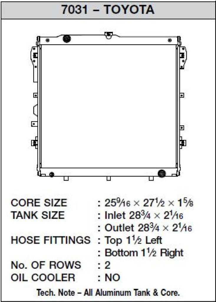 CSF 07-19 Toyota Tundra 5.7L Radiator - Corvette Realm