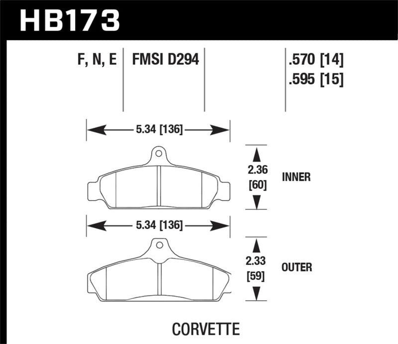 Hawk 84-87 Chevy Corvette 5.7 HPS Street Front Brake Pads - Corvette Realm