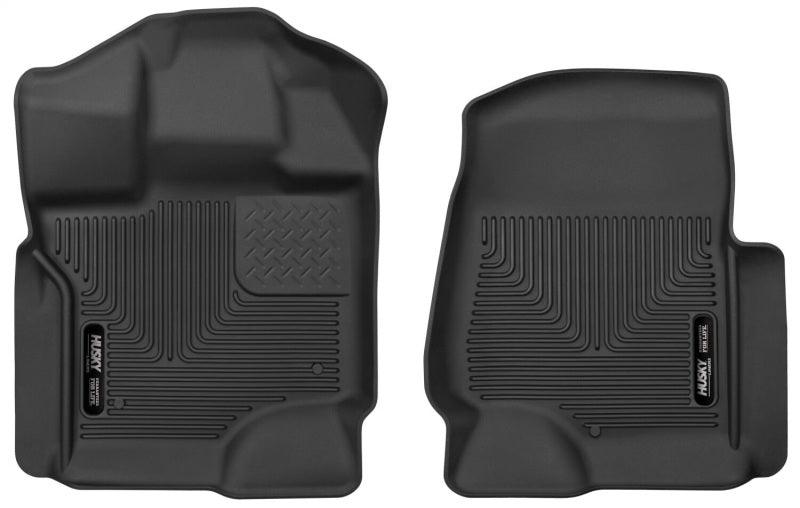 Husky Liners 2017 Ford Super Duty (Crew Cab / Super Cab) WeatherBeater Black Front Floor Liners - Corvette Realm