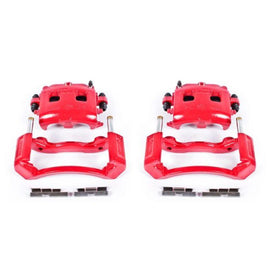 Power Stop 02-05 Dodge Ram 1500 Front Red Calipers w/Brackets - Pair - Corvette Realm