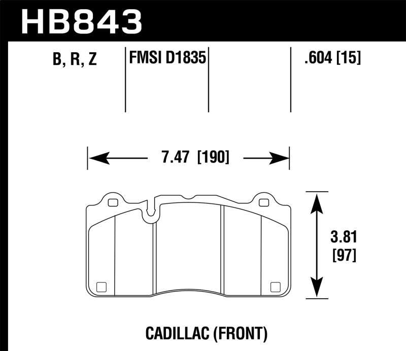 Hawk 2016 Cadillac CTS DTC-60 Race Front Brake Pads