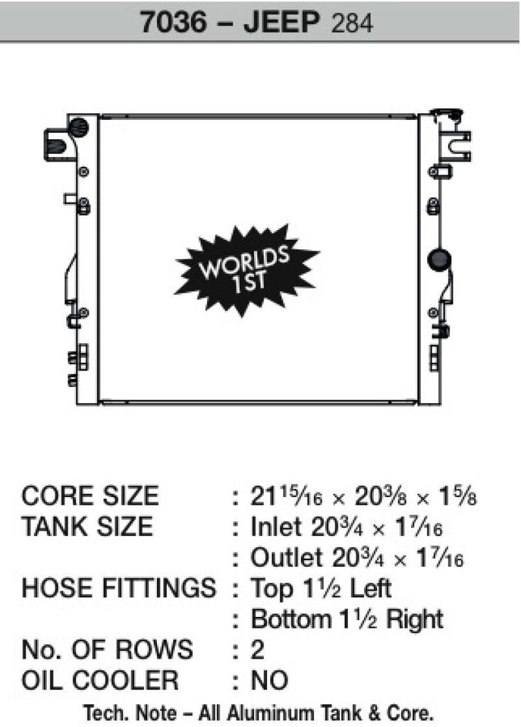 CSF 07-18 Jeep Wrangler (JK) Radiator - Corvette Realm