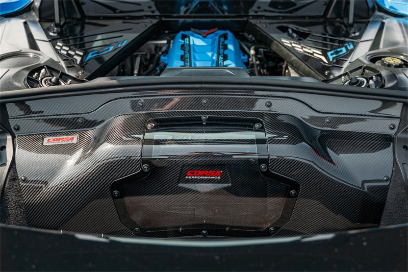 Corsa 20-24 Corvette C8 / Z06 Carbon Fiber Air Intake Cover with Polycarbonate Window