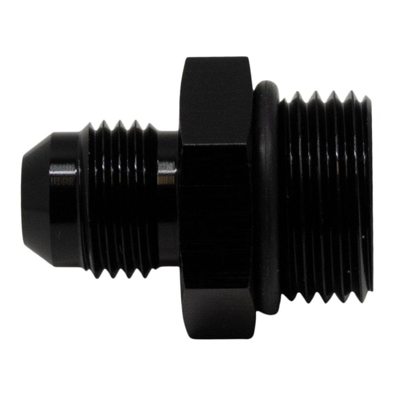 DeatschWerks 8AN ORB Male to 6AN Male Flare Adapter (Incl O-Ring) - Anodized Matte Black - Corvette Realm