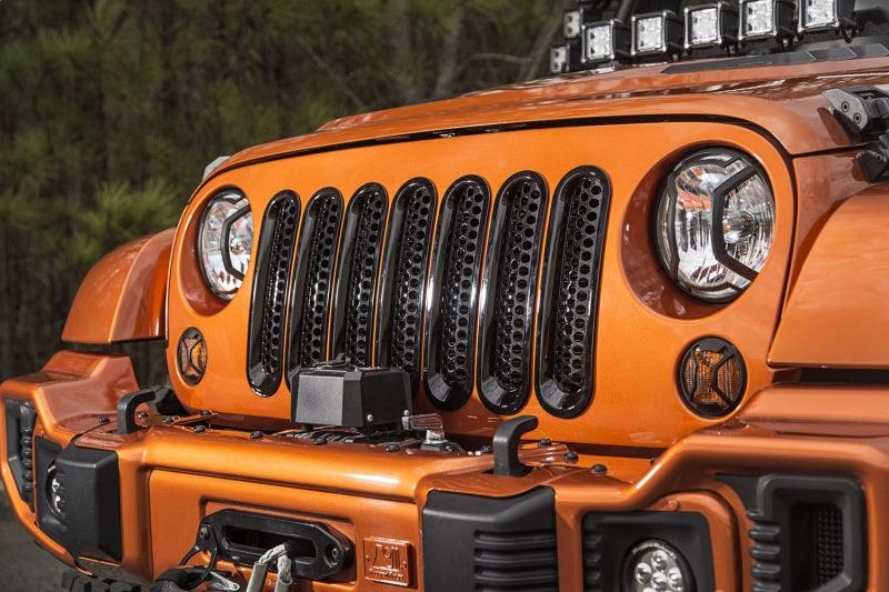 Rugged Ridge Grille Inserts Perforated 07-18 Jeep Wrangler - Corvette Realm