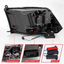 Load image into Gallery viewer, ANZO 2009-2018 Dodge Ram 1500 Led Projector Plank Style Switchback H.L Halo Black Amber (OE Style) - Corvette Realm