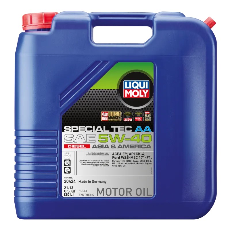 LIQUI MOLY 20L Special Tec AA Motor Oil SAE 5W40 Diesel