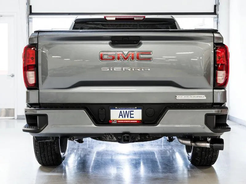 AWE Tuning 4th Gen GM 1500 5.3L 0FG Catback Dual Side Exit (Flat Bumper) - Diamond Tips - Corvette Realm