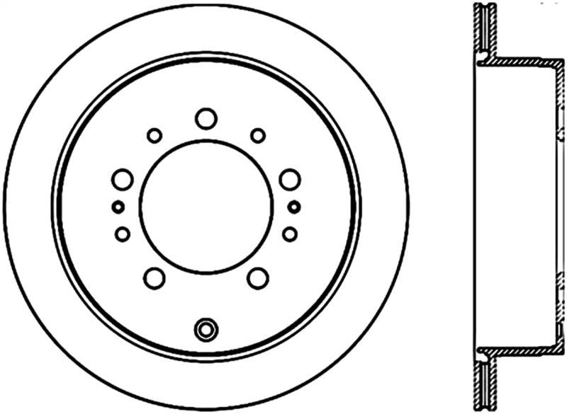 StopTech Sport Slot 08-13 Lexus LX450/470/570 / 07-12 Toyota Tundra Slotted Right Rear CRYO Rotor - Corvette Realm