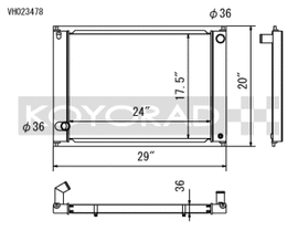 Koyo 09-17 Nissan 370Z 6MT Radiator (Eliminates AC Condenser)
