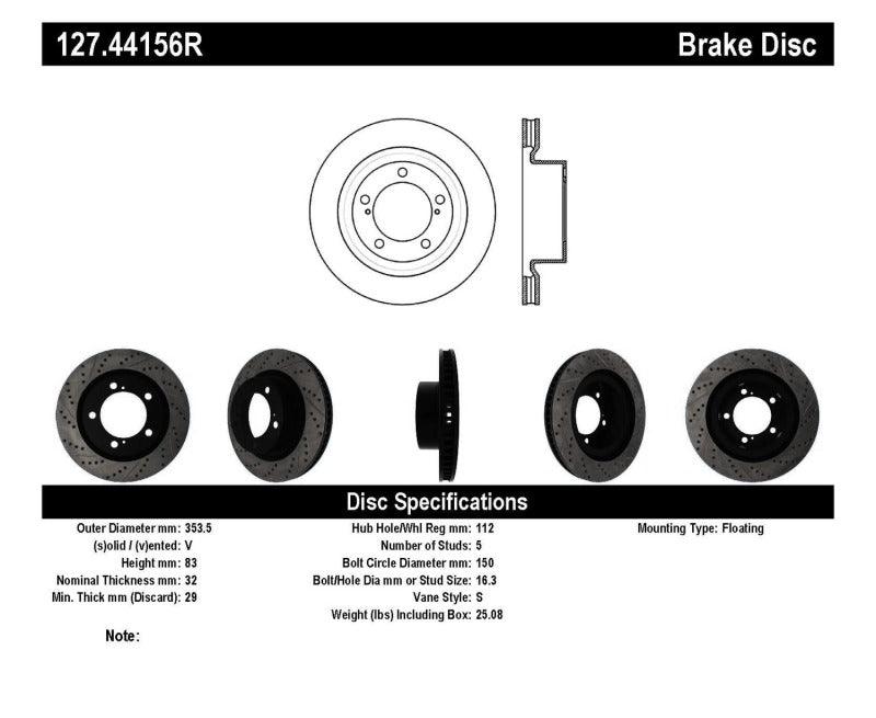 StopTech 07-09 Toyota Tundra / 08-09 Toyota Sequoia Front Right Slotted & Drilled Rotor - Corvette Realm