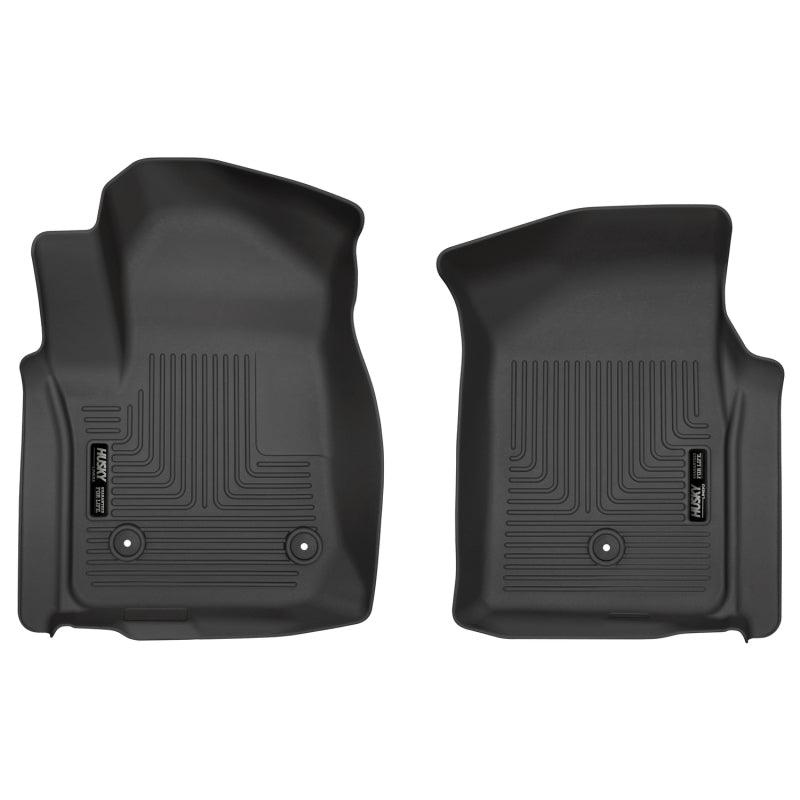 Husky Liners 19-20 Chevy Silverado WeatherBeater Black Floor Liners - Front - Corvette Realm