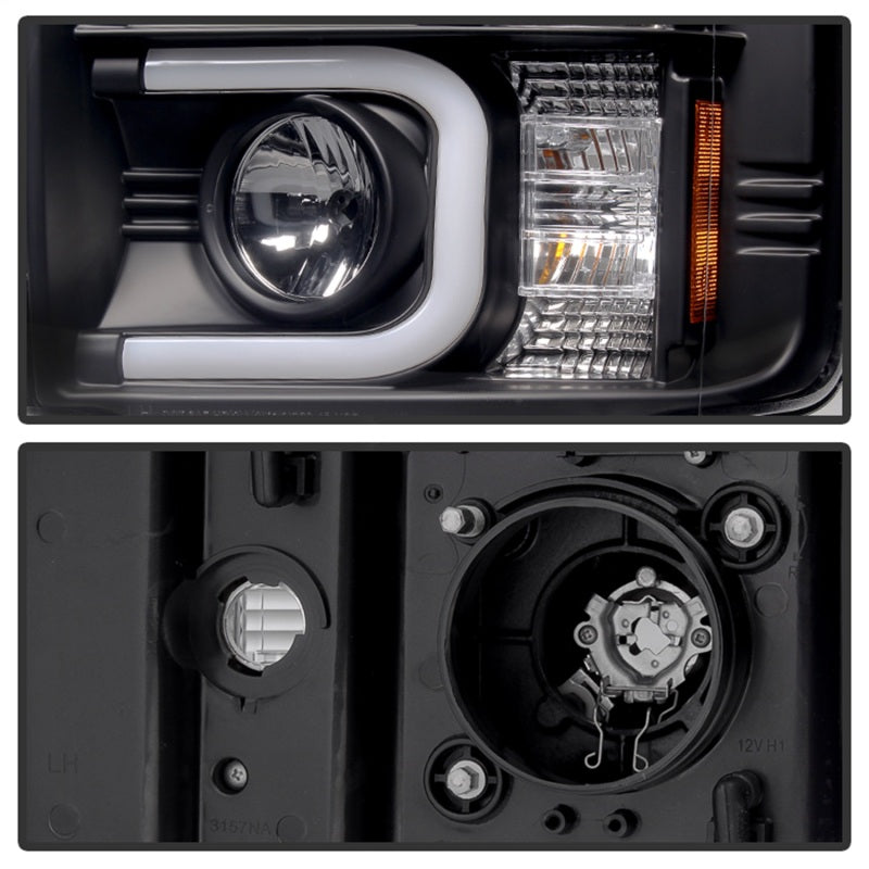 Spyder Chevy Silverado 2014-16 2500 HD Projector Headlights Light Bar DRL Blk PRO-YD-CSHD14-LBDRL-BK