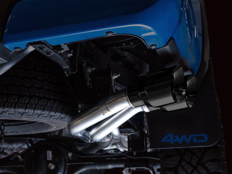 AWE 16-22 Toyota Tacoma 0FG Catback Exhaust w/ BashGuard - Dual Diamond Black Tips - Corvette Realm