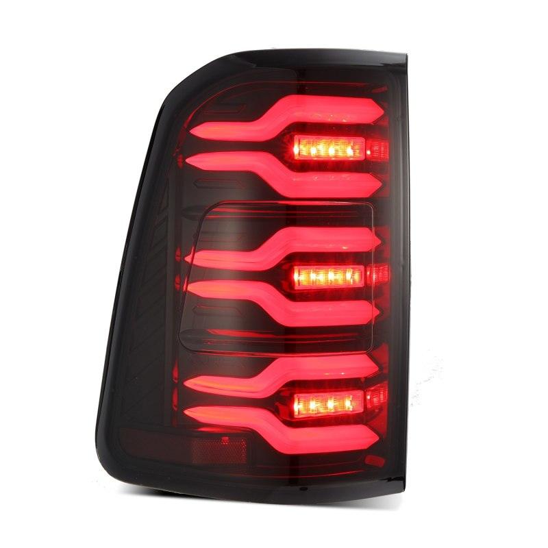 AlphaRex 19-21 Dodge Ram 1500 Luxx-Series LED Tail Lights Black/Red w/Activ Light/Seq Signal - Corvette Realm