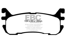EBC 97-02 Ford Escort 2.0 Redstuff Rear Brake Pads - Corvette Realm