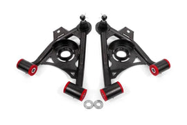 BMR 79-93 Fox Mustang Non-Adj Lower A-Arms Standard Ball Joint Spring Pocket - Black Hammertone - Corvette Realm