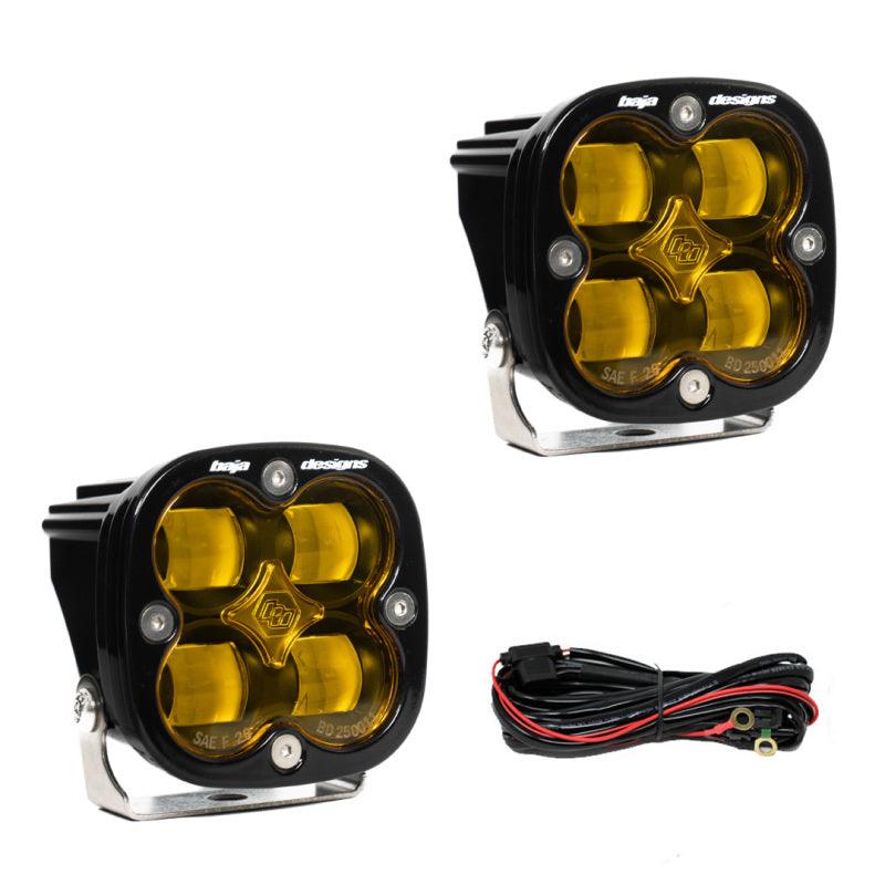 Baja Designs Squadron SAE LED Auxiliary Light Pod Pair - Amber - Corvette Realm