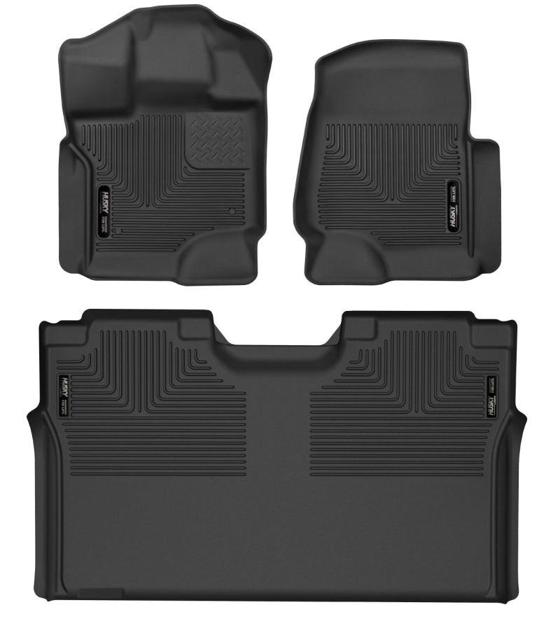 Husky Liners 15-23 Ford F-150 SuperCrew Cab X-Act Contour Front & 2nd Row Seat Floor Liners - Black - Corvette Realm