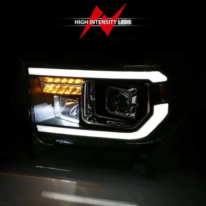 ANZO 2007-2014 Toyota Tundra Projector Light Bar H.L Black Amber(Led High Beam) (Halogen Version) - Corvette Realm