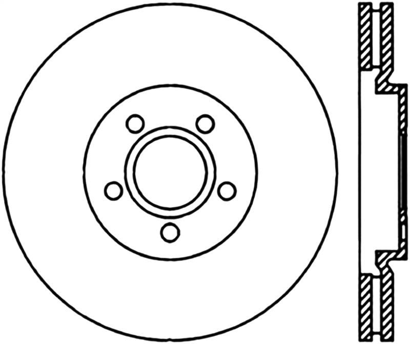 StopTech 03-09 Chrysler PTCruiser Tur / 03-05 Dodge Neon SRT-4 Front Right Slotted & Drilled Rotor - Corvette Realm