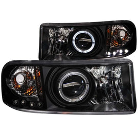 ANZO 1994-2001 Dodge Ram Projector Headlights w/ Halo Black - Corvette Realm