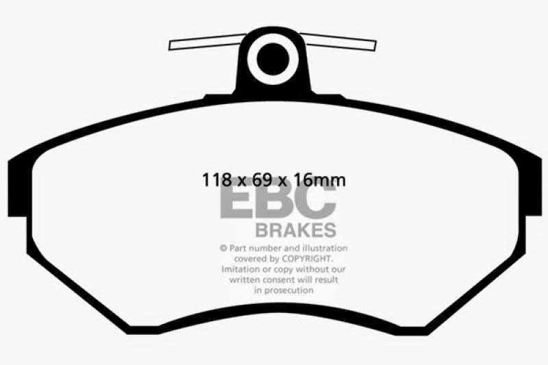 EBC 97-02 Volkswagen Cabriolet 2.0 Yellowstuff Front Brake Pads - Corvette Realm