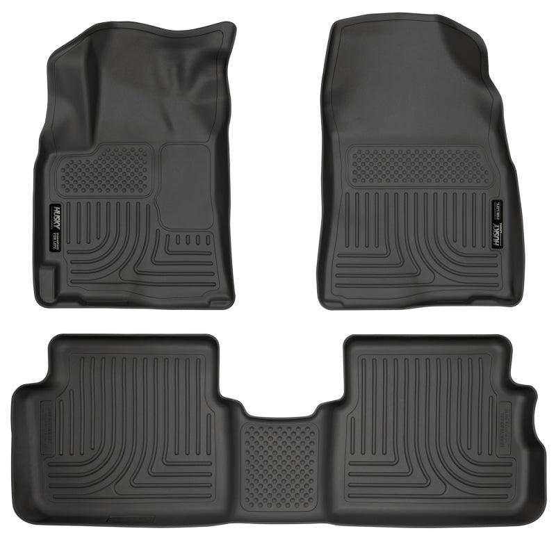 Husky Liners 09-12 Toyota Corolla/Matrix/Pontiac Vibe (FWD) WeatherBeater Combo Black Floor Liners - Corvette Realm