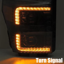 Load image into Gallery viewer, AlphaRex 11-16 Ford F-350 SD LUXX LED Proj Headlights Plank Style Alpha Blk w/Activ Light/Seq Signal - Corvette Realm